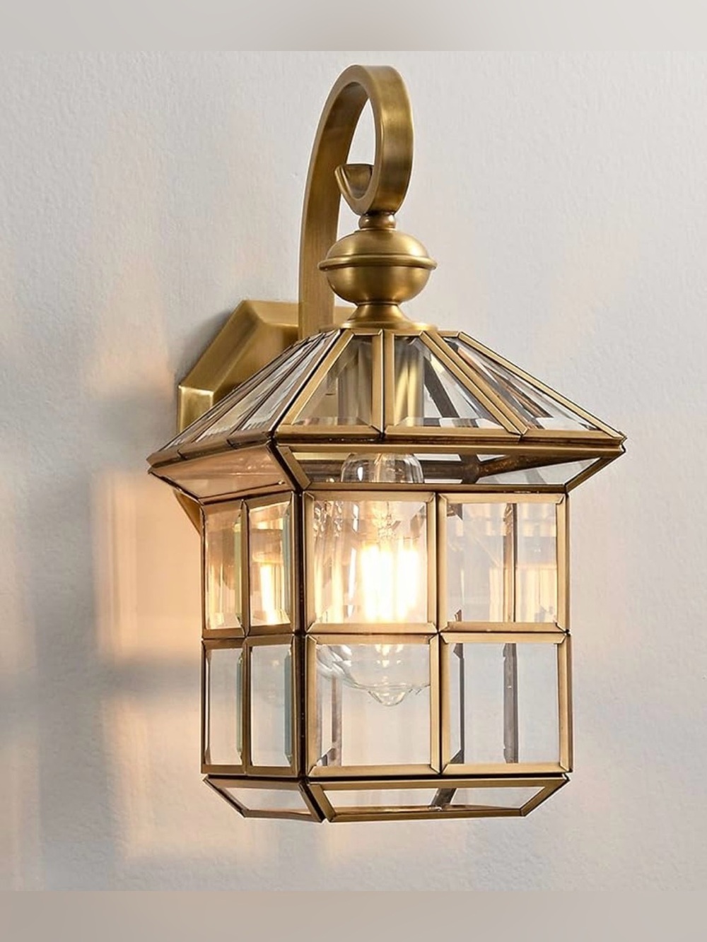Milaii Copper Brass Outdoor Wall13.4" Exterior Lantern Waterproof Anti-Rust